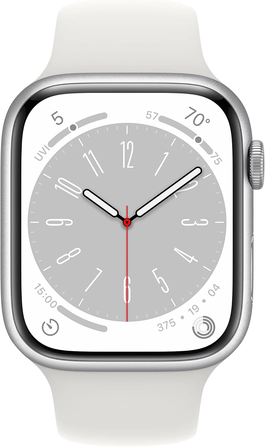 Apple Watch Series 9 GPS + Cellular 45mm Aluminum Silver Case + White Strap