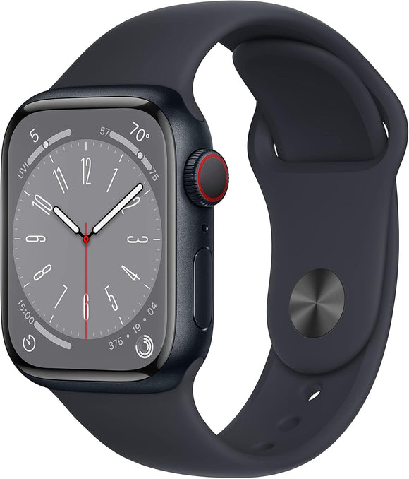 Apple Watch Series 8 GPS + Cellular 41mm Aluminum Midnight Case + Black Strap