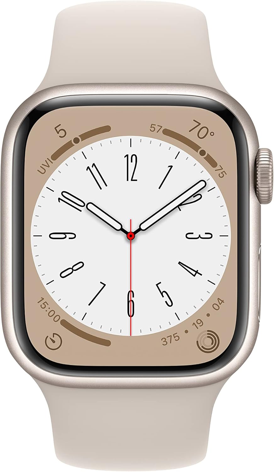 Apple Watch Series 8 GPS + Cellular 41mm Aluminum Starlight Case + Starlight Strap